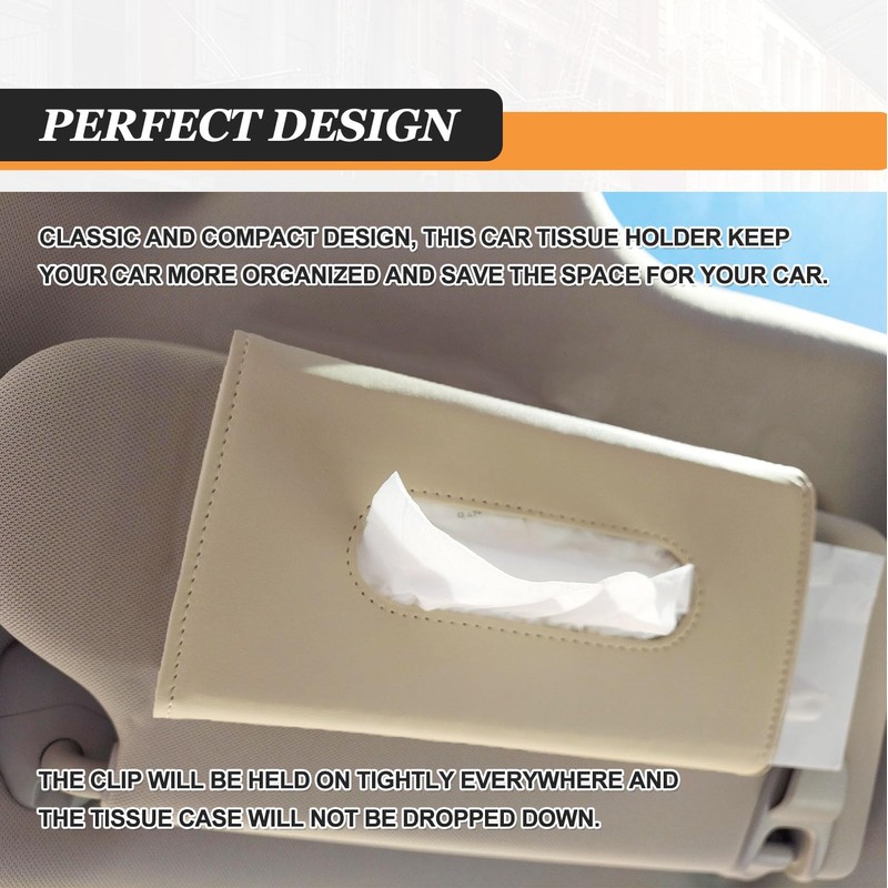 Car Sun Visor Napkin Tissue Holder, Leather Backseat Tissue Holder,