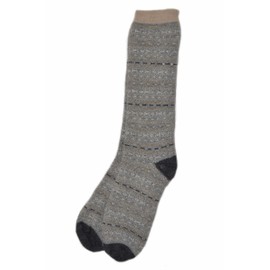 Invisible World Women's Alpaca Cabin Socks Fair Isle Warm Cozy All Over Design Gray S/M