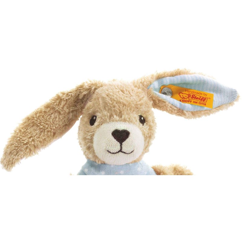 Steiff 237522 Hoppel Greifring 12 blau Hase, Medium