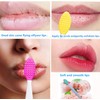 Lip Scrub Brush,Lip Scrubber Exfoliator,Double-Sided Silicone Lip Exfoliating Tool for