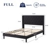 Allewie Full Size Bed Frame with Button Tufted Wingback Headboard,