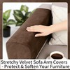 Velvet Recliner Cover for Sofa & Chair, 2PCS Khaki Stretchy
