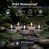 6PCS Solar Tea Lights Outdoor Waterproof, Rechargeable Reusable Flameless Flickering