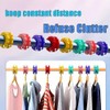 Vikooyes 5+1Pcs Silicone Clothes Hanger Fixed Ring Hook Windproof Clothes