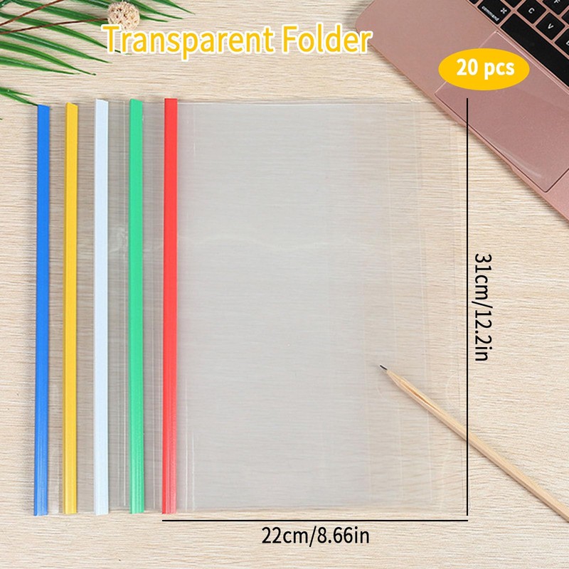 A4 Sliding Bar Binder, Regerly Pack of 20 Report Covers