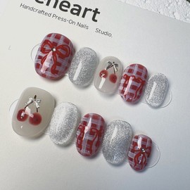 [Rene] Cherry handmade nail tips, daily nail specialist / [르네] 앵두 수제네일팁 데일리네일 전문