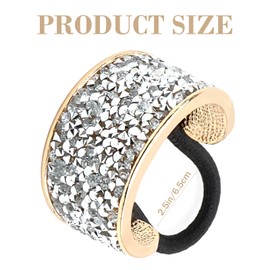 Oblihumoy Rhinestone Hair Ties for Women Elastic Crystal Scrunchies Fashion Hair Bands Sparkling Ponytail Holders Elegant Hair Accessories