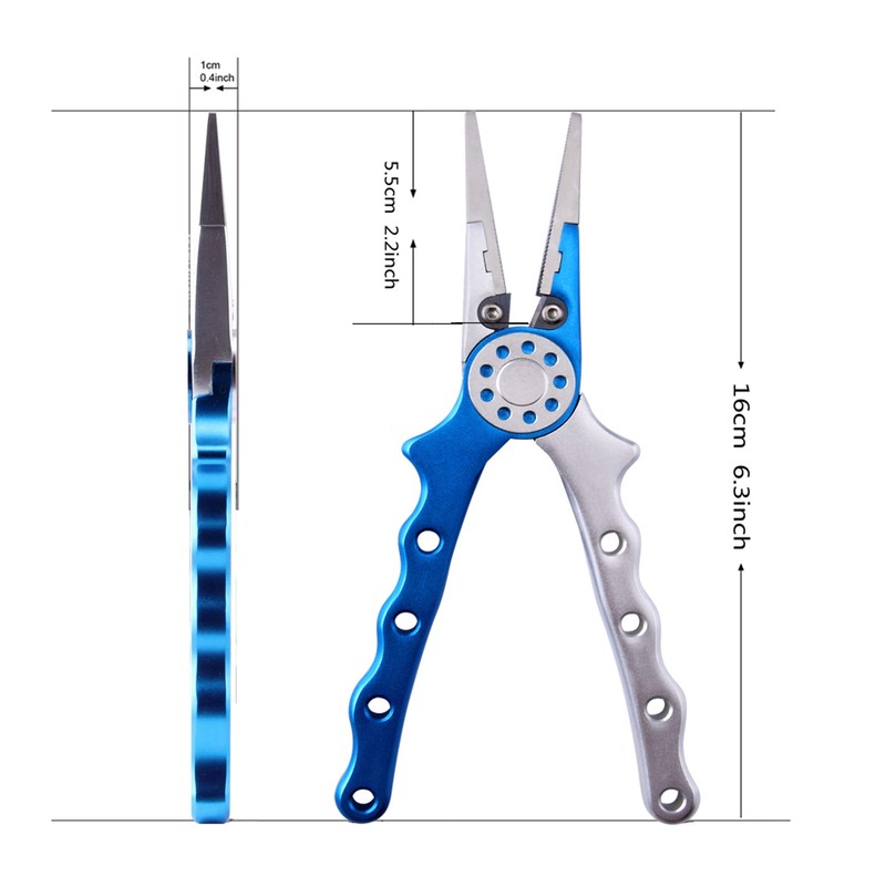 CRAZY SHARK Professional Saltwater/Fresh Water Aluminum Fishing Pliers Tungsten Carbide