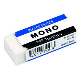 Tombow Pencil Eraser Mono PE-01A, Pack of 1, White