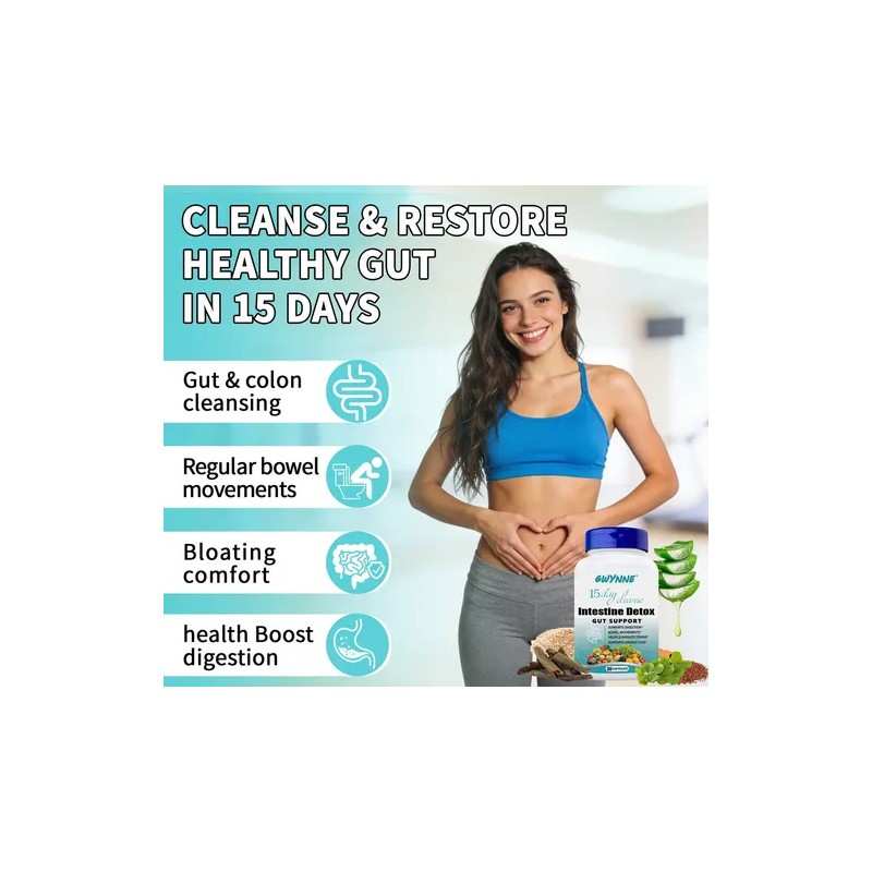 Gwynne Suplementos 15 Day Cleanse Desintoxicación Avanzada Inntestinal,Soporte intestinal y
