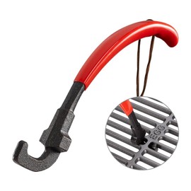 Universal Grill Grate Lifter Tool - Hot Surfaces Handling Cooking Grid Lifter Gripper with Non-Slip and Anti-scalding Coating Handle fits Most Heavy-Duty Cast Iron and Stainless Grates
