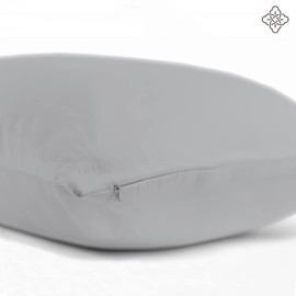 BIOWEAVES 100% Organic Cotton Body Pillow Cover for Body Pillowcases 300 Thread Count Soft Sateen Weave GOTS Certified with Zipped Closure - 21" x 54", Glacier Gray