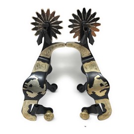 AJ Tack Men's Antique Brown Bucking Bronc Spurs