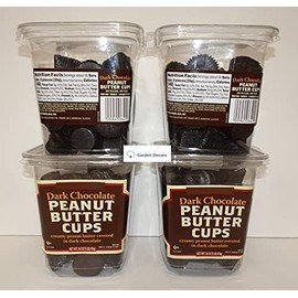 Trader Joe Dark Chocolate Peanut Butter Cups Container 16oz 454g (Four Containers)