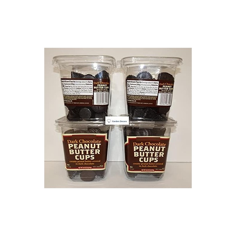 Trader Joe Dark Chocolate Peanut Butter Cups Container 16oz 454g