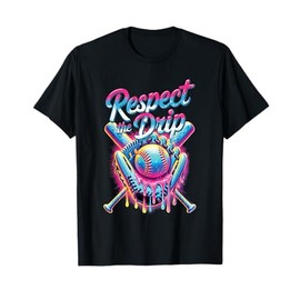 Baseball Drip Ice Cream Dripping Respect The Drip T-Shirt