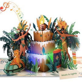 Birthday Card with Music, Music Birthday Cards for Wife, 3D Pop Up Card Birthday with Sound and Light Effect for Men, Funny Birthday Cards for Wife, Girlfriend, Sister, Boyfriend, Her Him