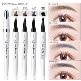 Magic Microblading Eyebrow Contouring Pencil - Microblading Eye Brow Contouring Pen - Precise Waterproof Brow Pen 4 Tipped Precise Waterproof With A Micro-Fork Tip Applicator