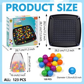 lankai Rainbow Chess Board Game, Rainbow Elimination Game, Rainbow Ball Puzzle Chess, Rainbow Puzzle Chess Children, for Family Games (with Storage Bag, 120 Balls)