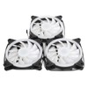 3Pcs Computer Chassis Cooling Fan Mute 6‑Pin Dual RGB Lights