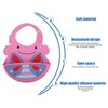 Silicone Cartoon Pattern Baby Bib Infant Waterproof Adjustable Portable Eating