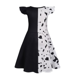 AmzBarley Little Girls Nightgowns Princess Nightdress Pajamas for Kids Cruella Sleepwear Nightie Nightgown Flutter Sleeve Night Sleep Dress Size 8(7-8Years)