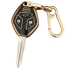 QIXIUBIA For Mitsubishi Key Fob Cover Smart Key Shell with Keychain Fit for Mitsubishi Eclipse Endeavor Galant Lancer Outlander (4-Button-Black)