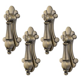 MOROBOR Vintage Pendant Pulls, 4pcs Carved Zinc Alloy Knobs Bronze Single Hole Handle for Cabinets Wardrobe Cupboard Closets Drawer Door Furniture Decorative