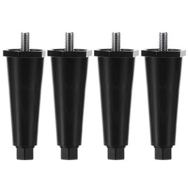 OCS Parts 4-Pack Black Thermoplastic Appliance Legs | Adjustable Height 4-Inch Countertop Appliance Legs with 3/8-16 x 5/8" Protruding Mounting Studs for Safe and Easy Installation (Hex Toe)