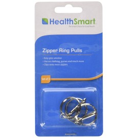 HealthSmart Zipper Ring Pulls Zipper Tabs For Clothing, Zipper Assist, 3 Count, 1 Inch Diameter