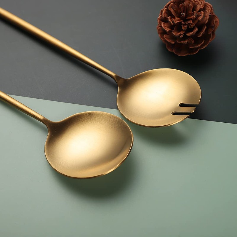 Zerophilo Salad Servers,Spoon and Fork Set 11.41 inch,18/10 Stainless Steel