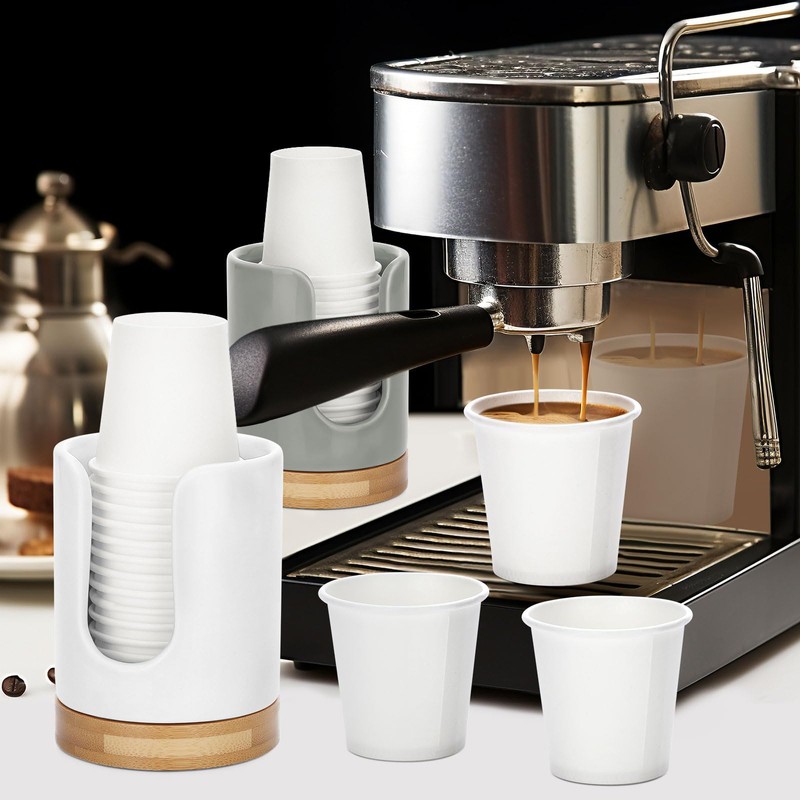 Soleebee Ceramic Bathroom Cup Dispenser, Hold 3 oz Mouthwash Cup