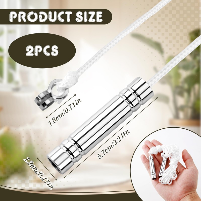 JUGCUT 2Pcs Light Pull Cord Handle for Bathroom, Cylindrical Pull