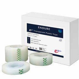 Endure Entape Hypoallergenic Transparent Surgical Plastic Tape, Pack of 24, Waterproof Latex Free Tape (0.5 Inch Width x 10 Yards Length)