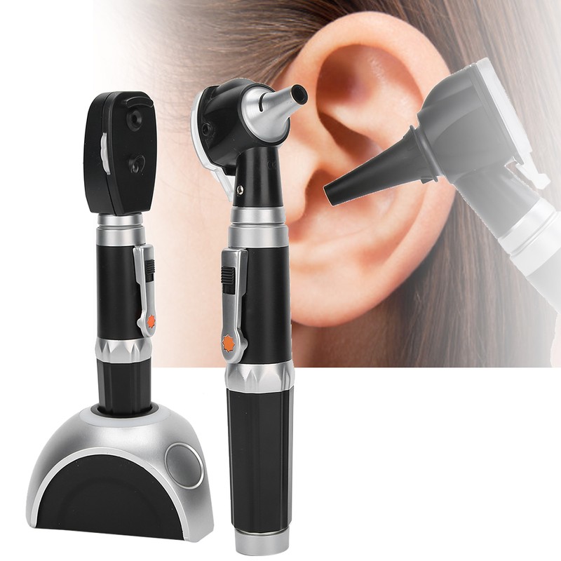 Rechargeable Fiber Optic Ophthalmoscope Otoscope Ear Eye Examination Devices Tool