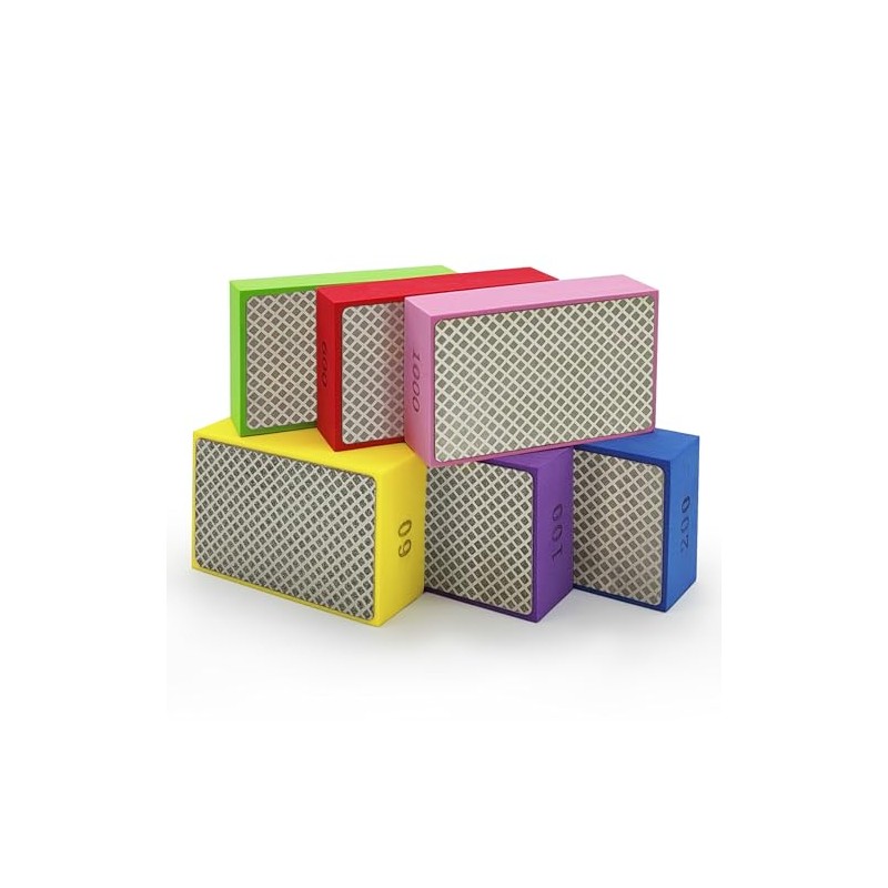 6 Pack Diamond Polishing Pads, Diamond Sanding Blocks for Tile