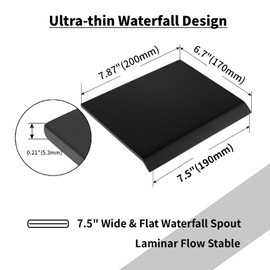 SevenGelok Waterfall Tub Spout Black Tub Spout for Bathtub Faucet 【SUS304 Stainless Steel】 Bathroom Tub Faucet Replacement High Flow Shower Spout Attachmen Matte Black Tub Spout Wall Mount, TS2B-BK