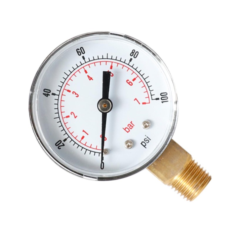 Mobestech 0-100psi 0-7bar Pressure Gauge Thread Mini Size for Air