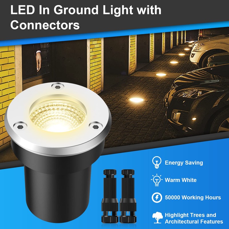 LEDVIE LED Landscape Lights, 12 Pack 7W Ground Lights With