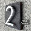 HASWARE Floating House Number 6 inch Stylish Door Numbers Alphabet