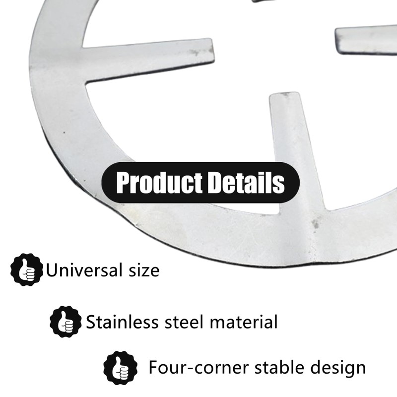 2 Pcs Gas Ring Reducers, Silver, Black