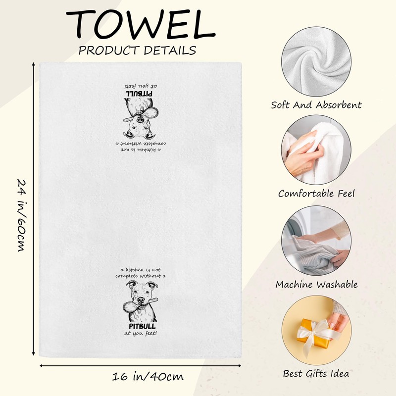 Noaleviax Pitbull Gifts Kitchen Towels - Pit Bull Dog Lover