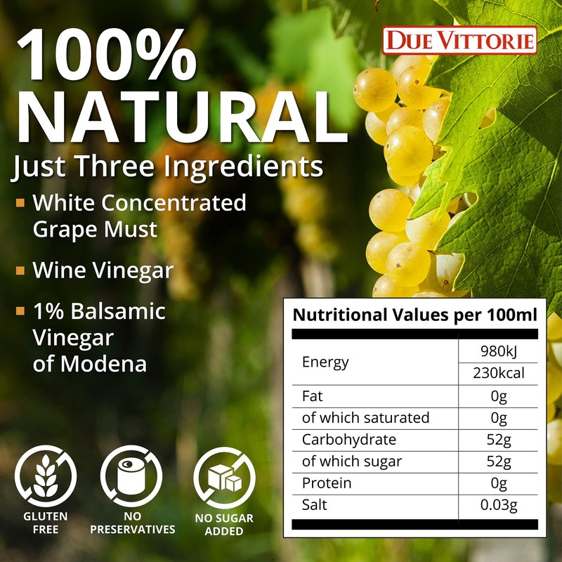 Due Vittorie Dolceto White Balsamic Vinegar Dressing - Made with