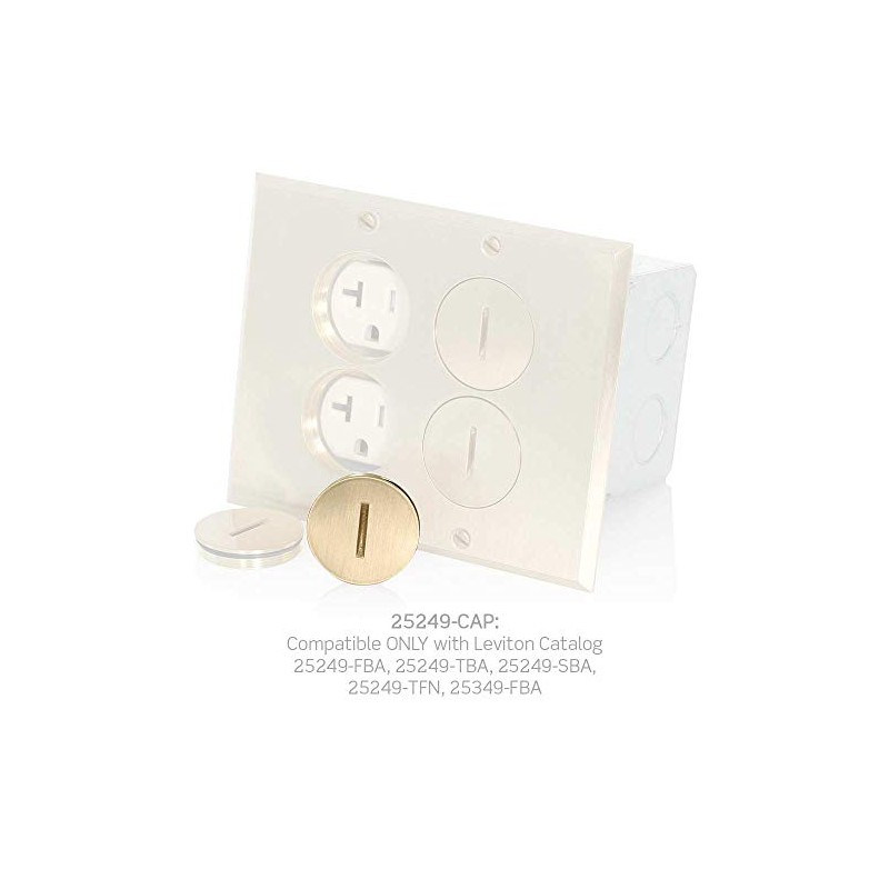 Leviton 25249-CAP Replacement Screw Cap with O-Ring for Duplex Floor
