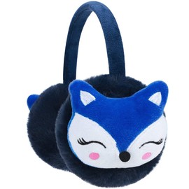 AIDIER Kids Earmuffs Winter Plush Fur Ear Warmers Outdoor Ear Flaps for Boys Girls One Size, navy