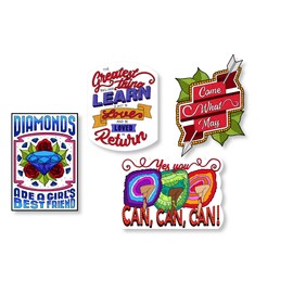 Coloring Broadway - Moulin Rouge Inspired Stickers (Set of 4) “Come What May” Collection, Broadway Musical Merchandise, Die-Cut & Bubble Free Vinyl, Ideal Gift for Theatre Lovers