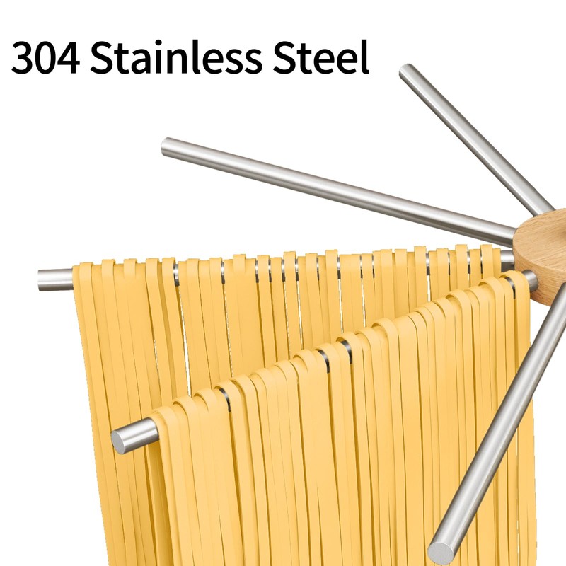 Pasta Drying Rack, Rotatable 304 Stainless Steels Pasta Rack with