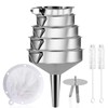 Gucass 9-Piece Stainless Steel Funnel Set, Kitchen Funnel with Handle,
