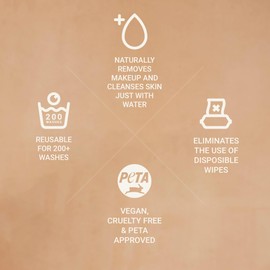 JoJo Glow Reusable Makeup Remover Pads - Microfibre Face Cloth, Face Cleansing Pads, Sustainable, Cruelty Free Eye Makeup Remover Pads - Pack of 1 - Black