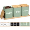 Tioncy Coffee Tea Sugar Container with Tray Set of 3